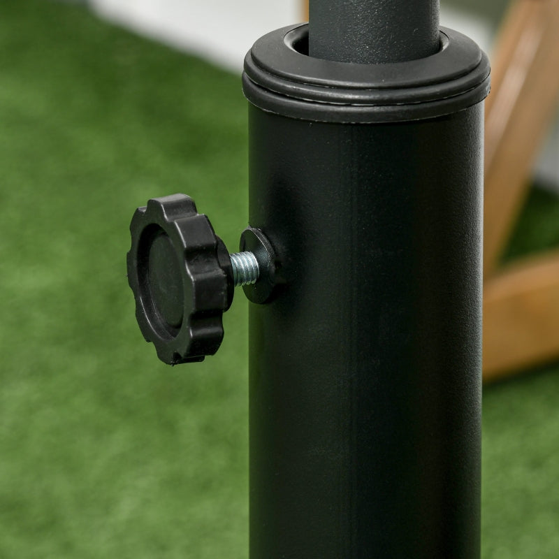 Parasol Stand Mobile with Wheels for Ø38/48mm Poles, 23.5kg Resin Black
