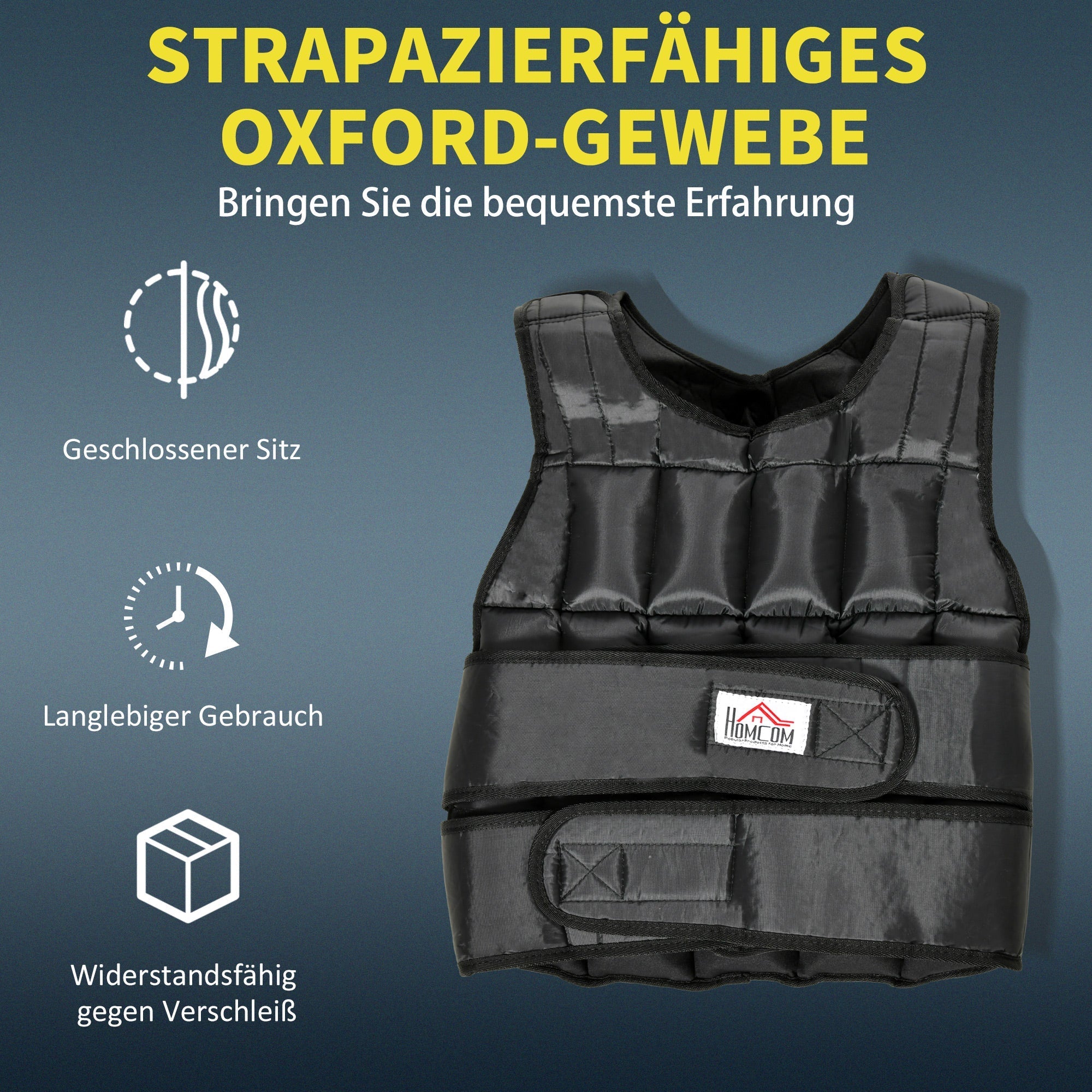 Gewichtsweste, 30 kg Verstellbares Krafttraining, Schwarz Oxford Metall