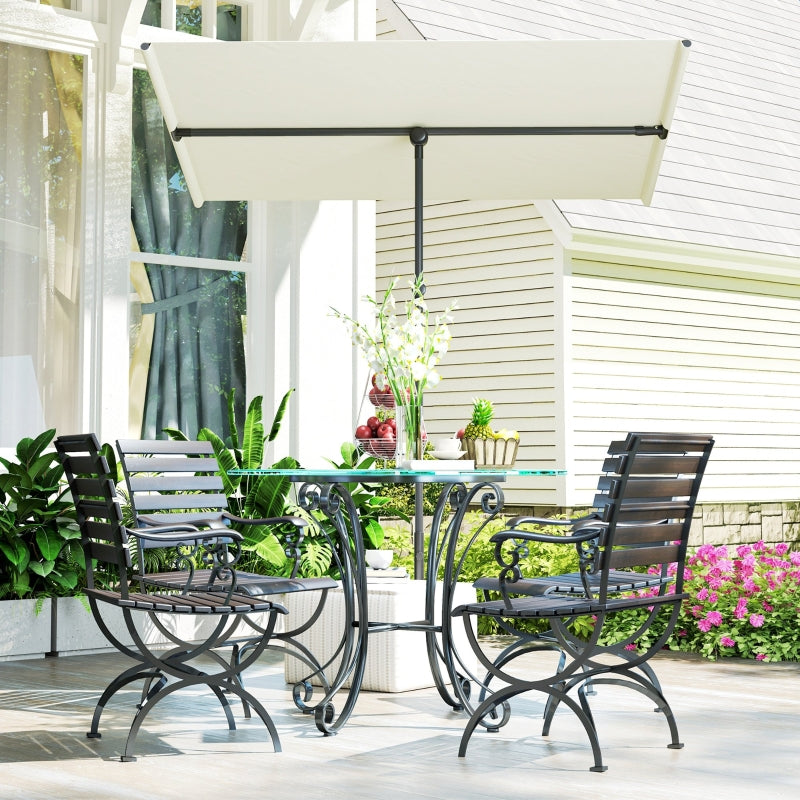 Sonnenschirm, 180° drehbarer, höhenverstellbarer Gartenschirm, Beige
