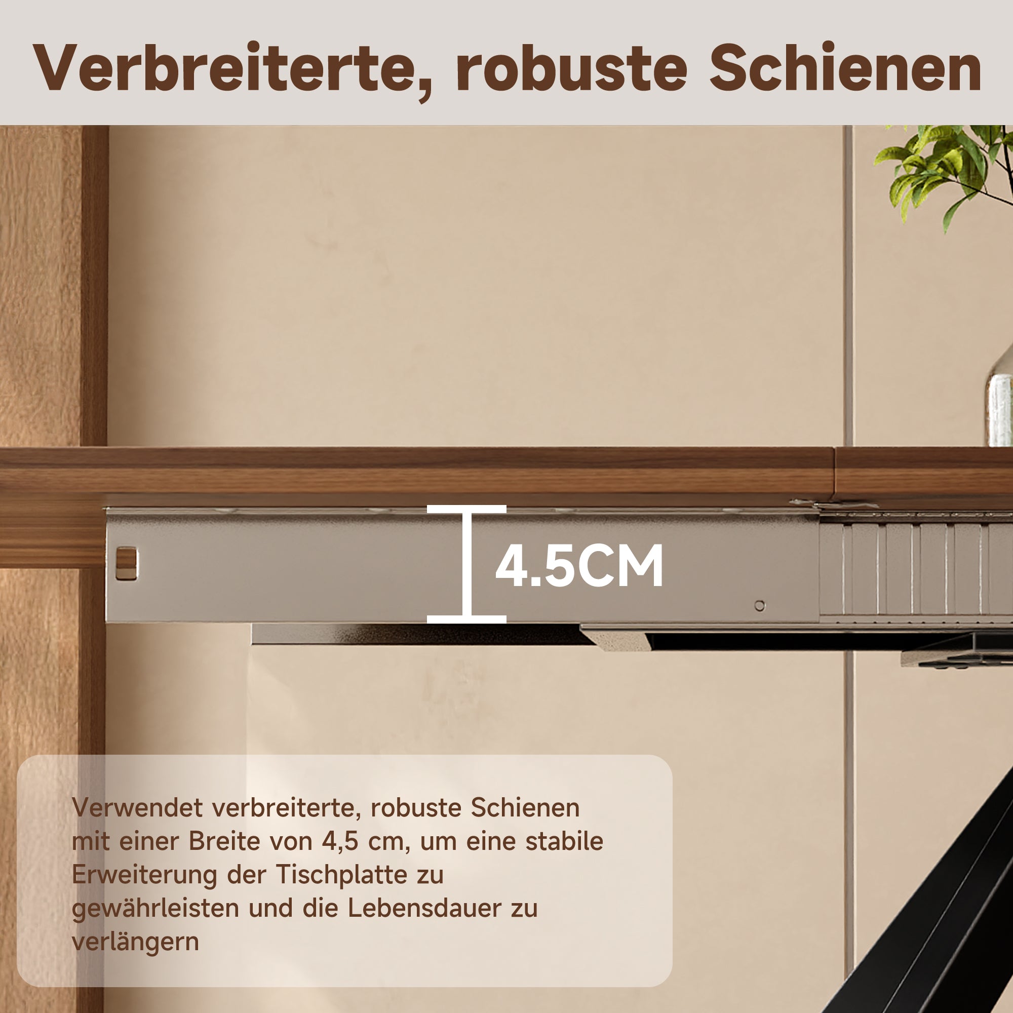 Extendable Dining Table 160-240cm 6-10 Seater Metal Legs - Walnut Color