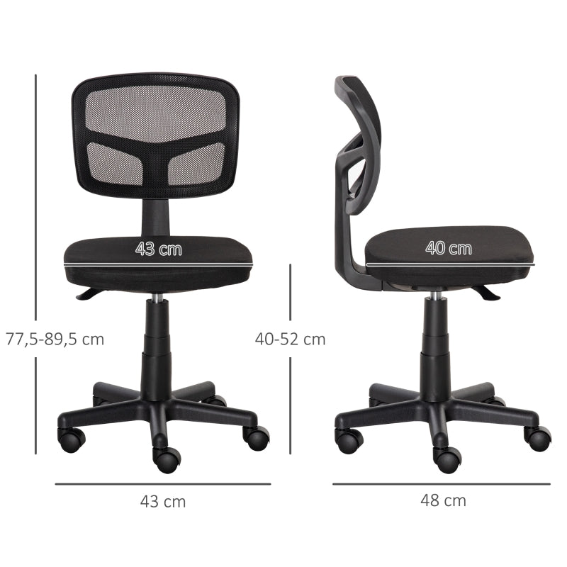 Vinsetto Office Chair Ergonomic Desk Swivel, Height-Adjustable, Black