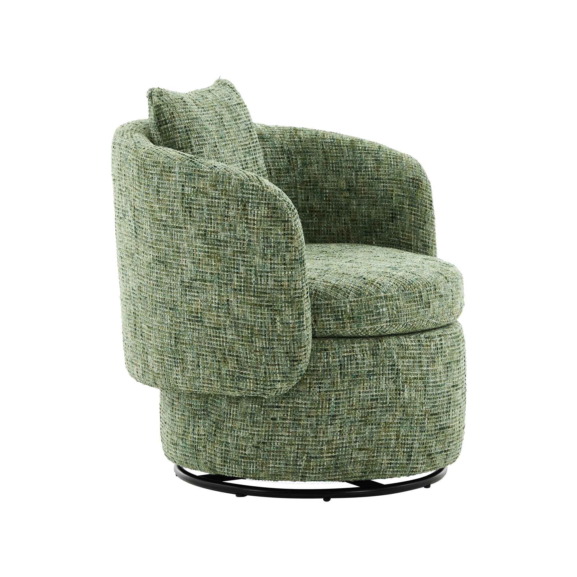 Swivel Armchair 360° Rotating Accent Chair Hidden Storage Plump Cushion Green