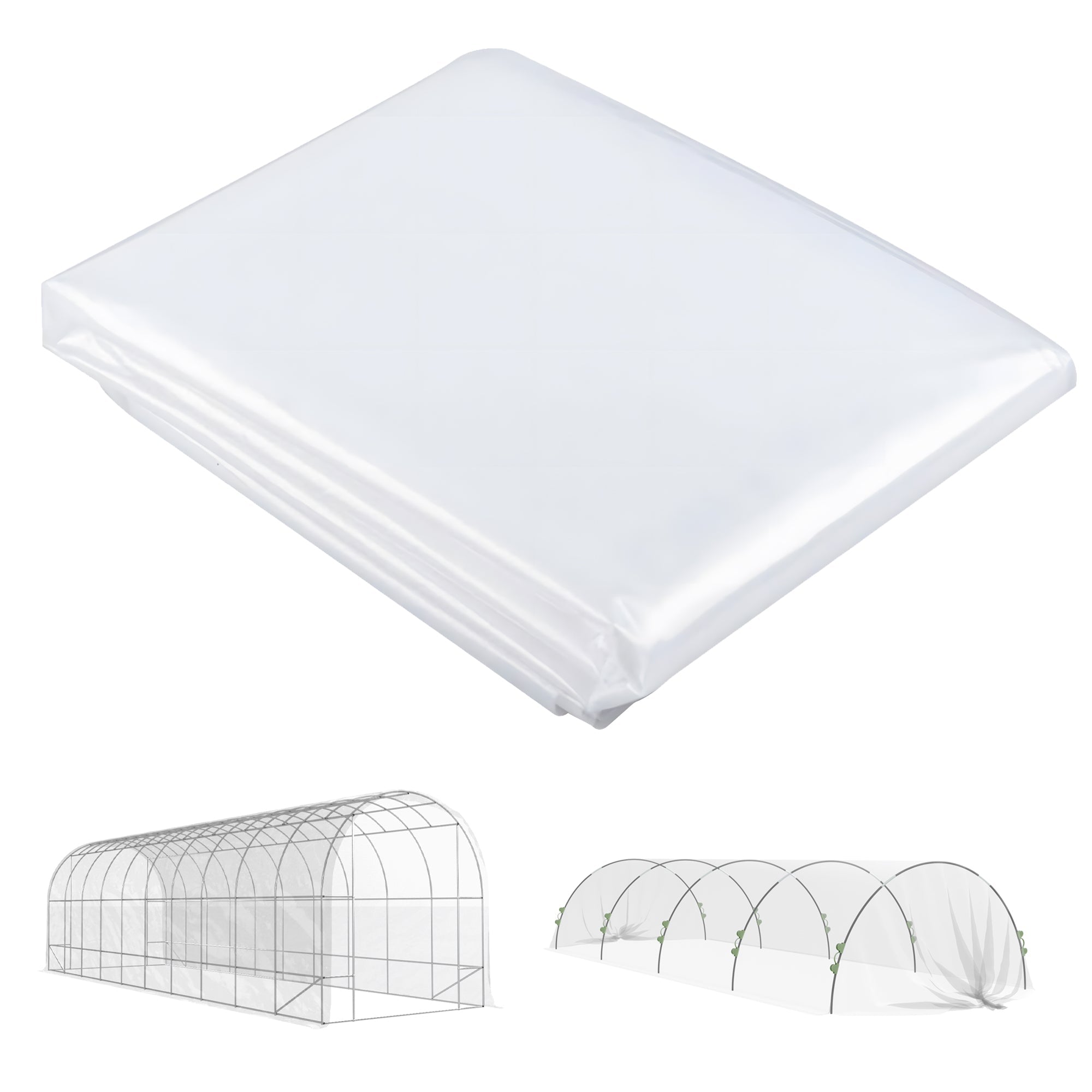 Greenhouse Film Waterproof UV Protection Tear-Resistant 8x10 m Plastic, Transparent