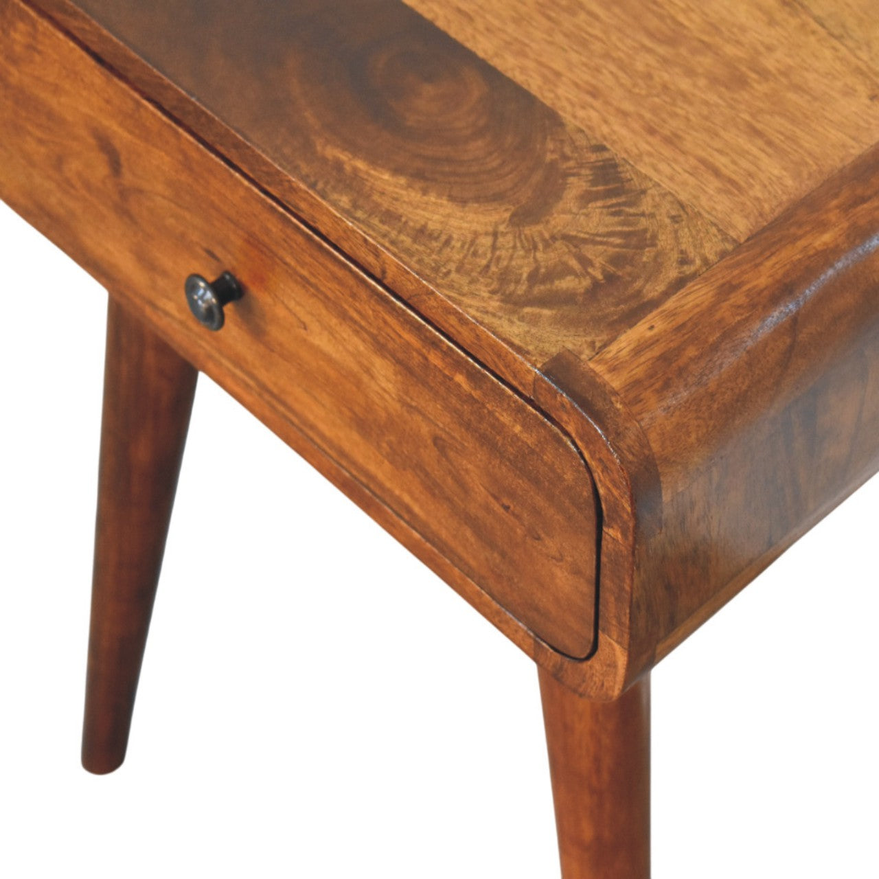 Solid Wood Avora Chestnut Nightstand with 1 drawer, Dark Brown