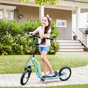 Children's scooter, height adjustable with 12 inch pneumatic tires, light blue