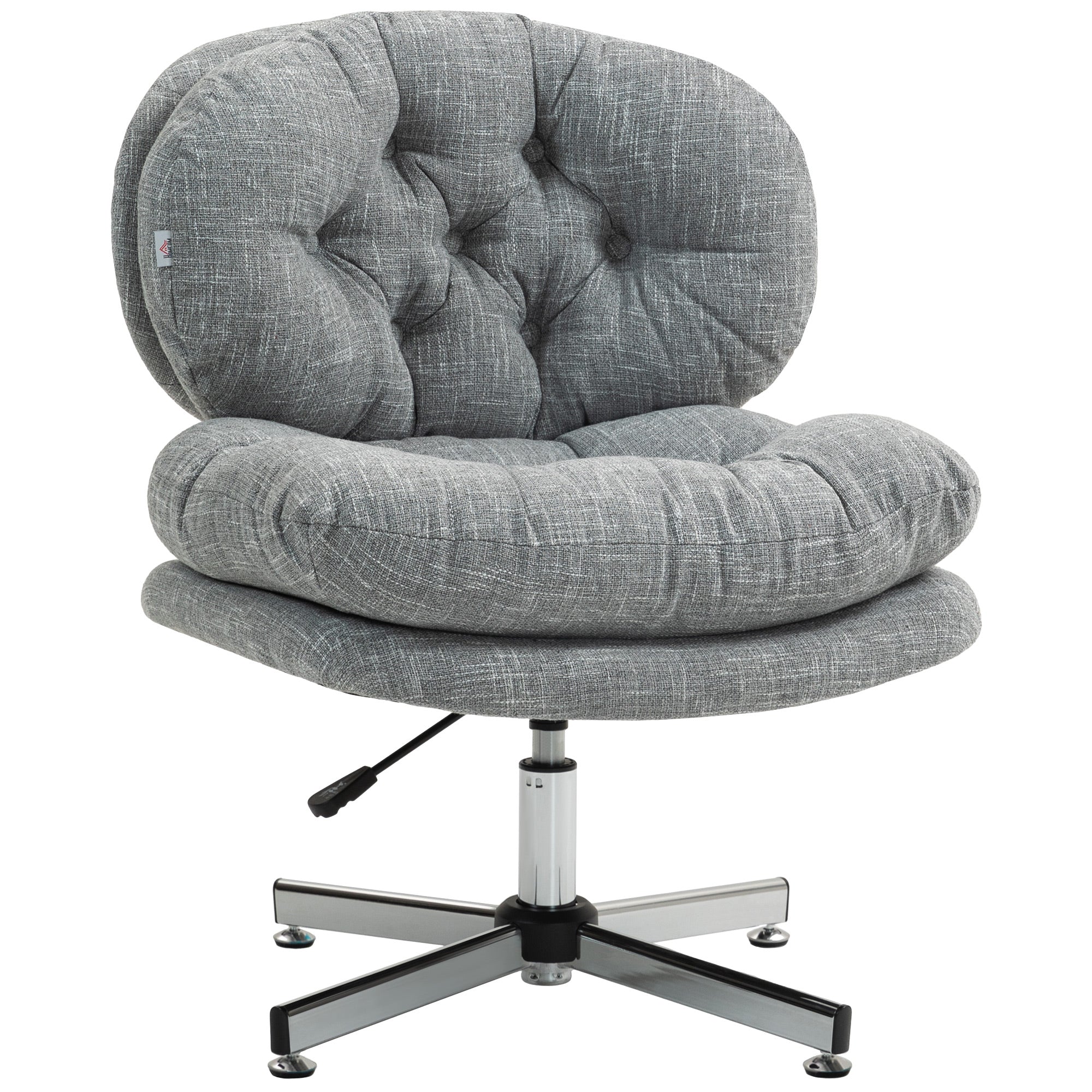 Office Chair, Ergonomic Desk Swivel with Rocking and Padded Seat, Grey Linen Look