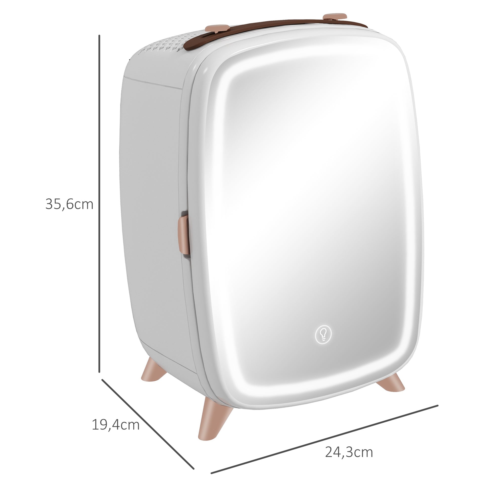 Mini Fridge 6L Cosmetic Cooling Portable White