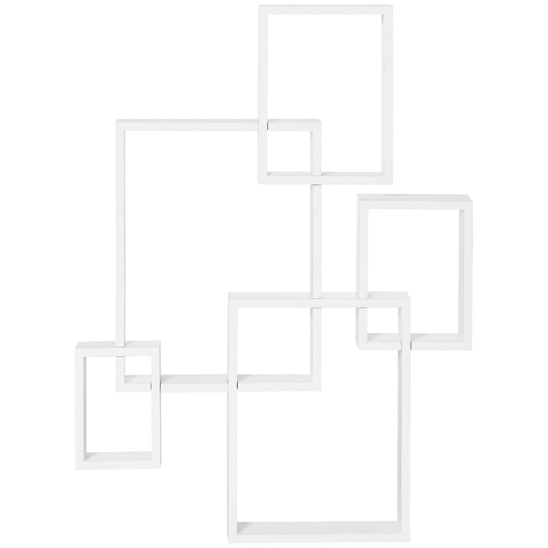 Floating Shelves Wall Mounted Interlocking Cube Display White