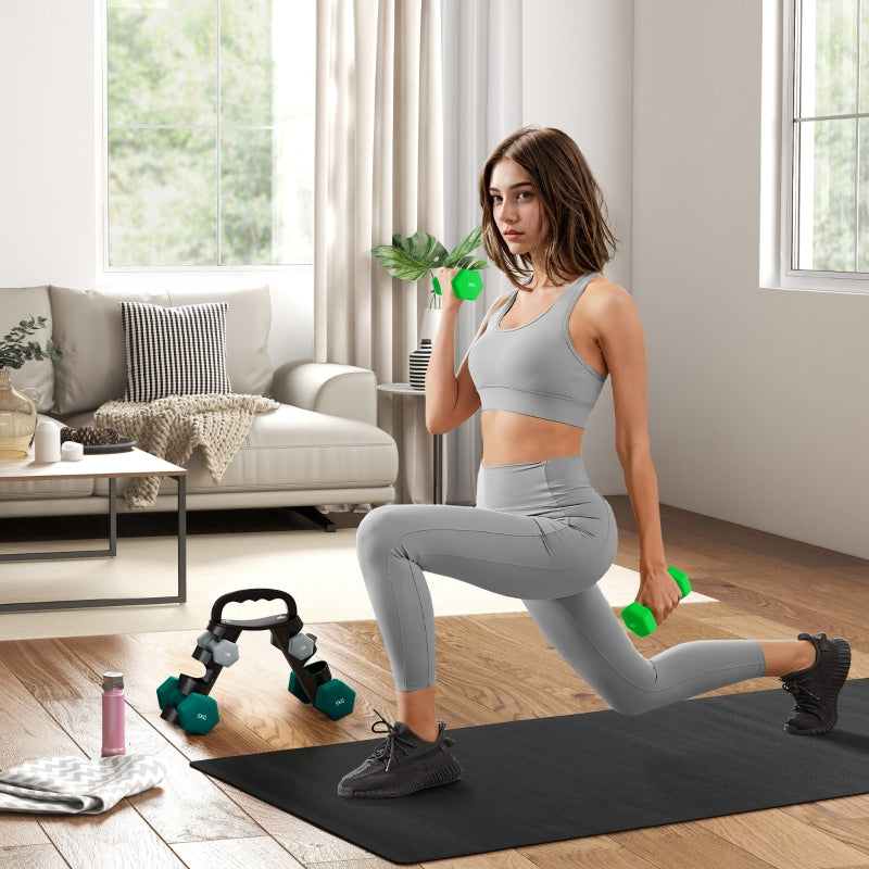 Dumbbell Set with Rack, 6 Dumbbells for Fitness, 1kg, 3kg, 5kg