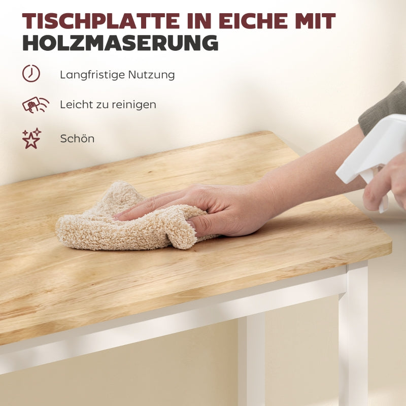 Bartisch, kompakt, für 2 Personen, Eichendekor Naturholz+Weiß