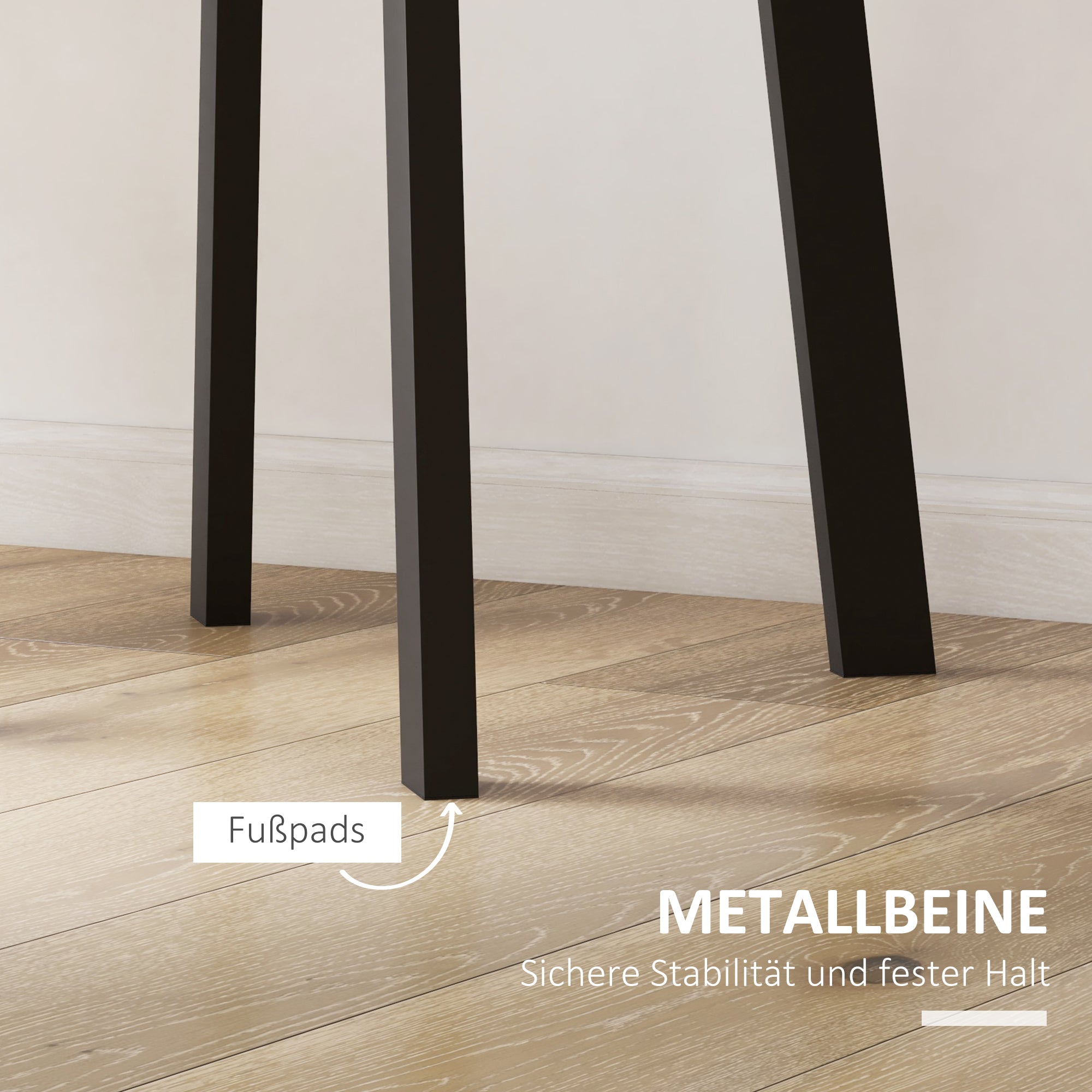 Dining Table Round Kitchen Side Table Angled Legs Modern Design, Black