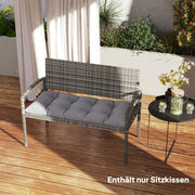 Bench Cushion with Ties Outdoor Water-Repellent UPF50+ 105 x 46 x 12.5 cm Grey