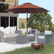 Tilting Parasol Hand Crank 2.7m Aluminum 180g/m² Polyester, Brown