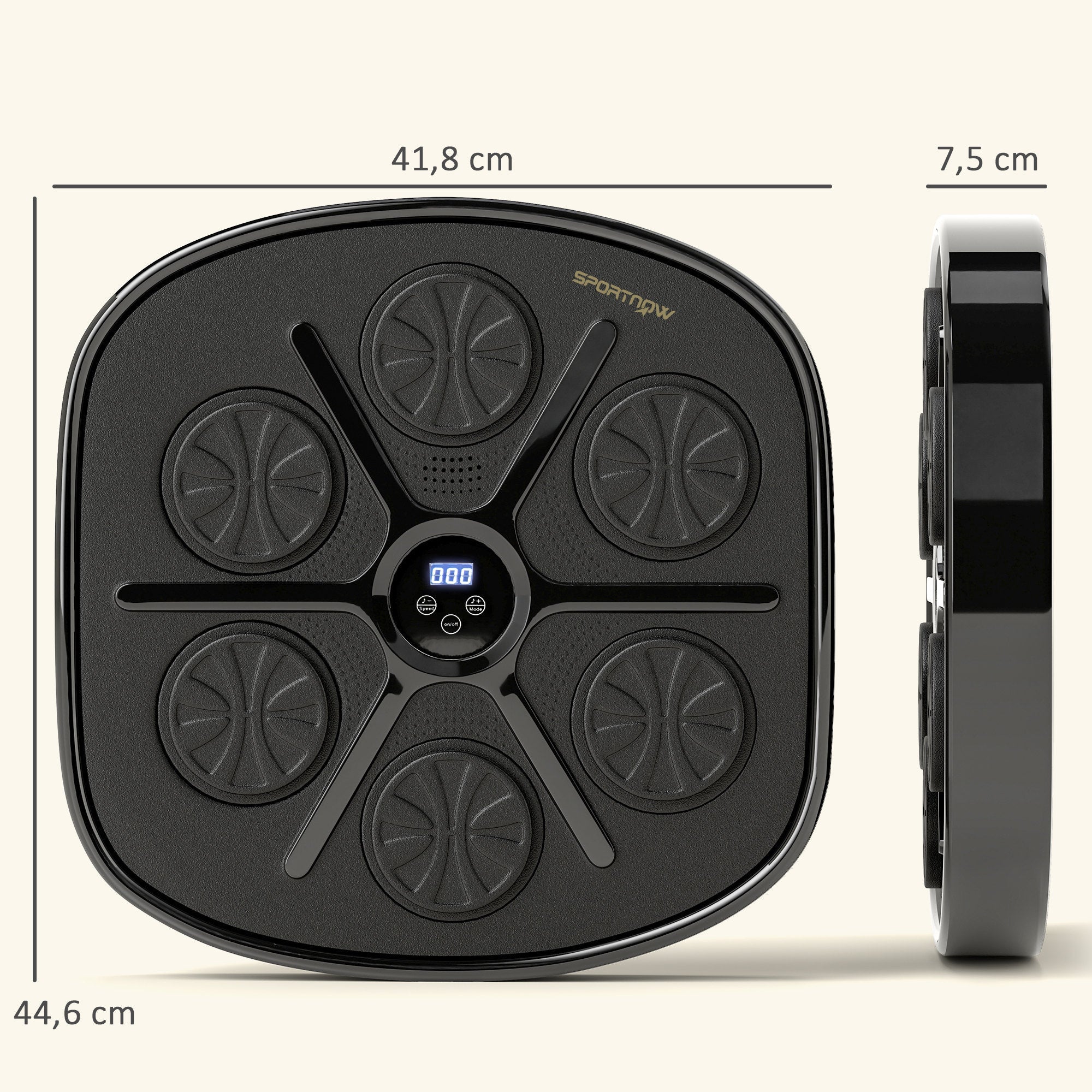 Music Boxing Machine, Electronic Bluetooth Wall-Mounted with LED Lights, Black