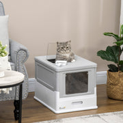 Cat Litter Box with Lid, Scoop, Deodorizing Box, Plastic