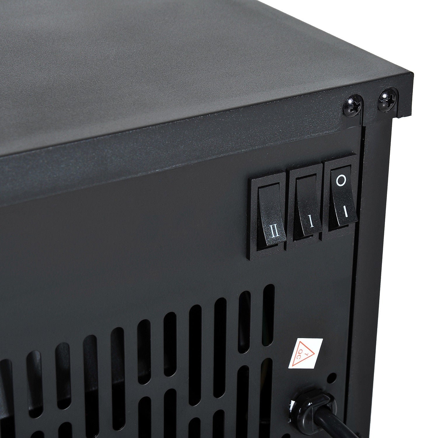 Elektrischer Kamin stehend, Flammeneffekt, 600/1200W, Metall Schwarz