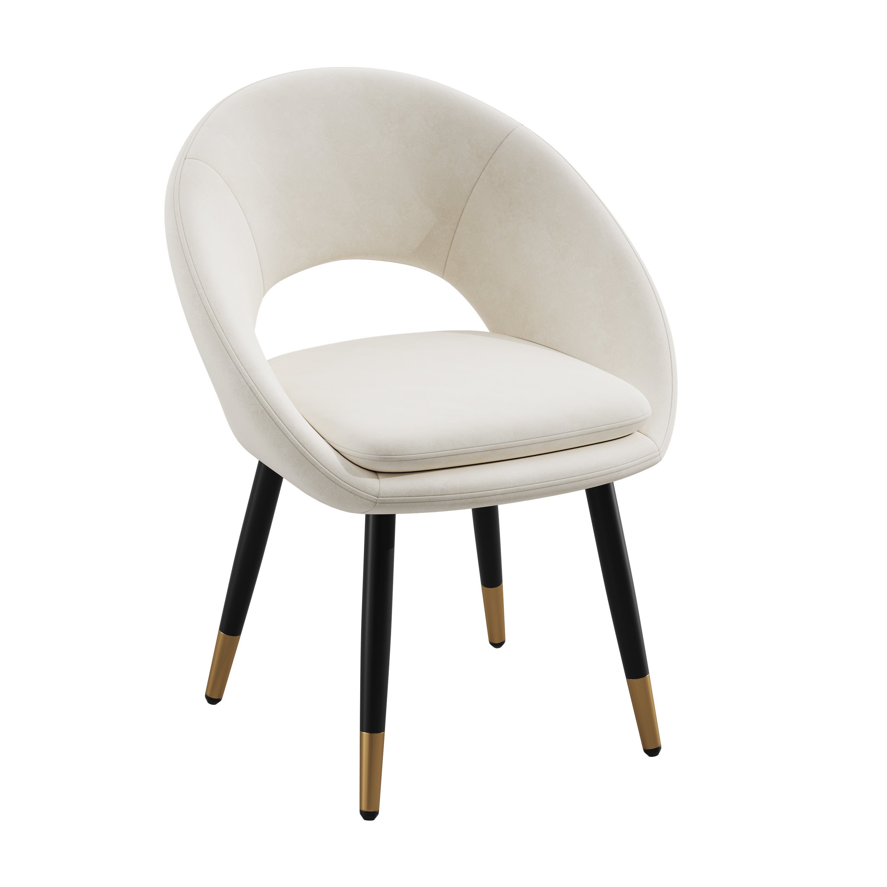 Set of 6 Modern Dining Chairs, Comfortable and Breathable Velvet, Beige