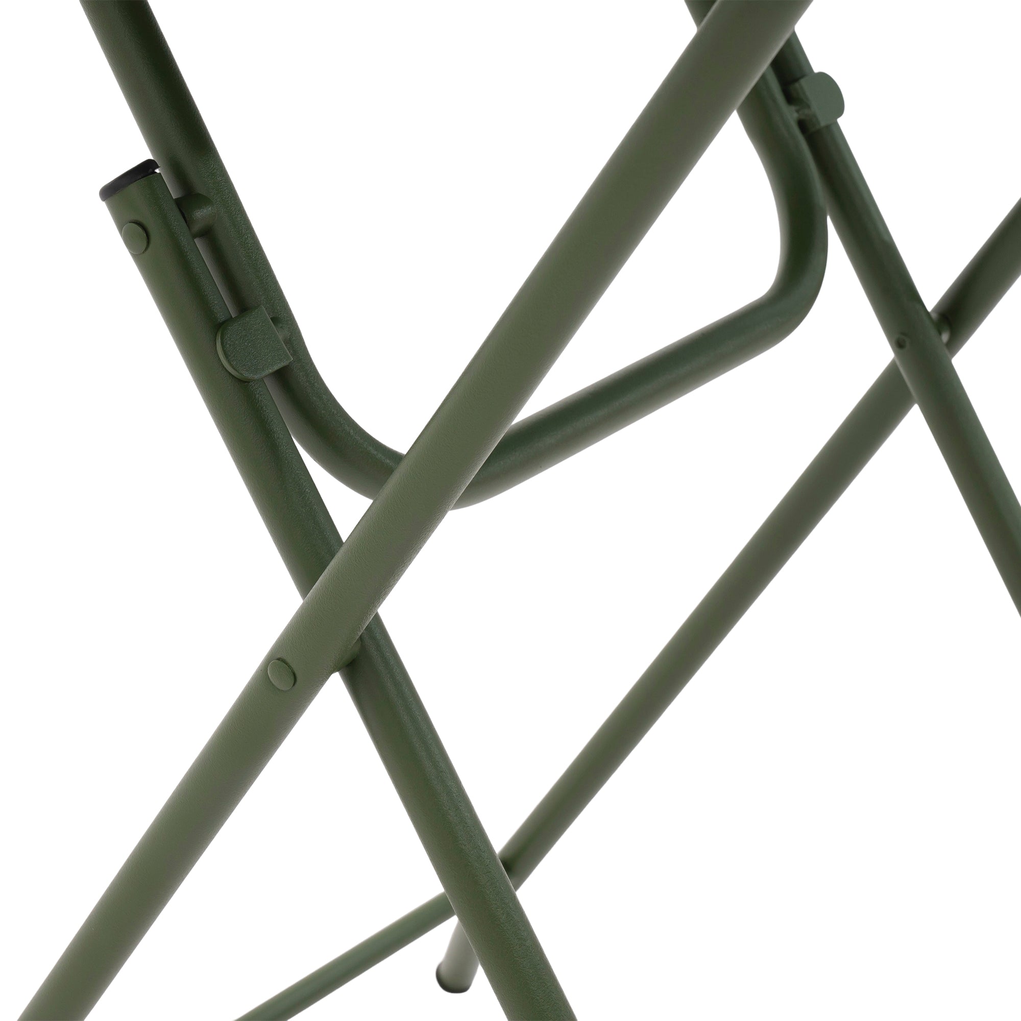 Outdoor 3-Piece Foldable Bistro Set, 2 Chairs and 1 Table Weather-Resistant, Green Metal