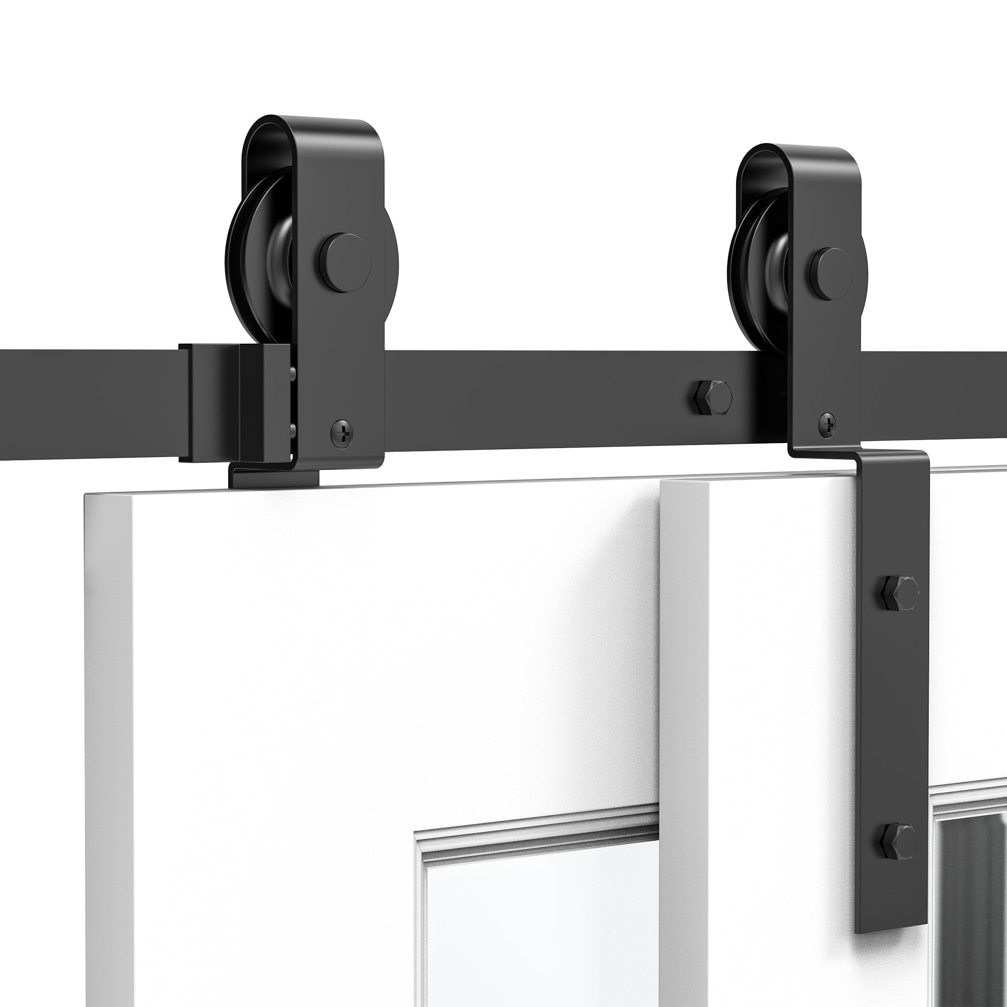 Sliding Door System Track Kit 9 Accessories Carbon Steel Black