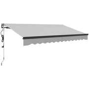 Elektrische Gelenkarmmarkise, 3,5 x 3 m, Fernbedienung, Aluminiumrahmen, UPF30+ Markisentuch, Hellgrau