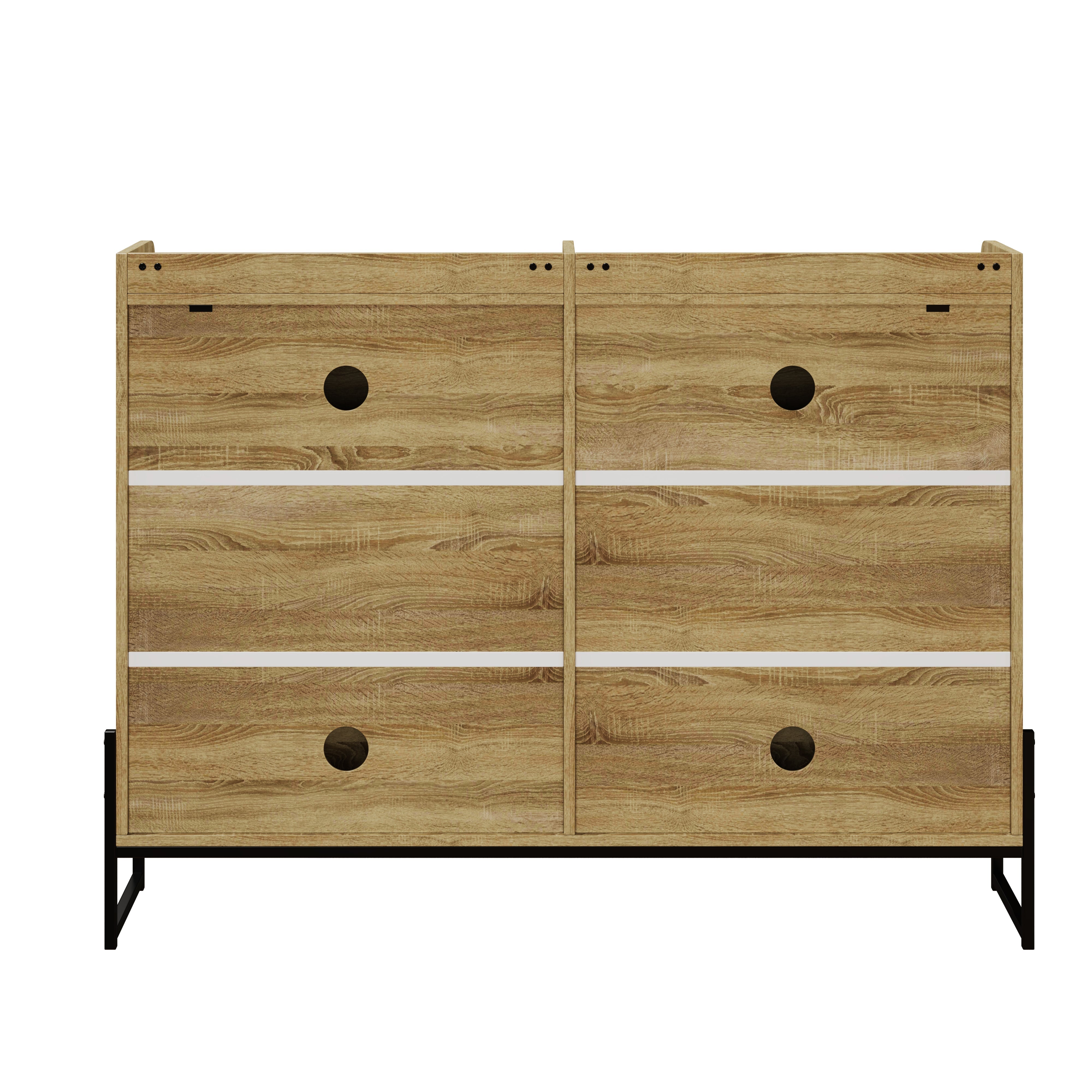 Shoe cabinet 4 flaps adjustable narrow for hallway