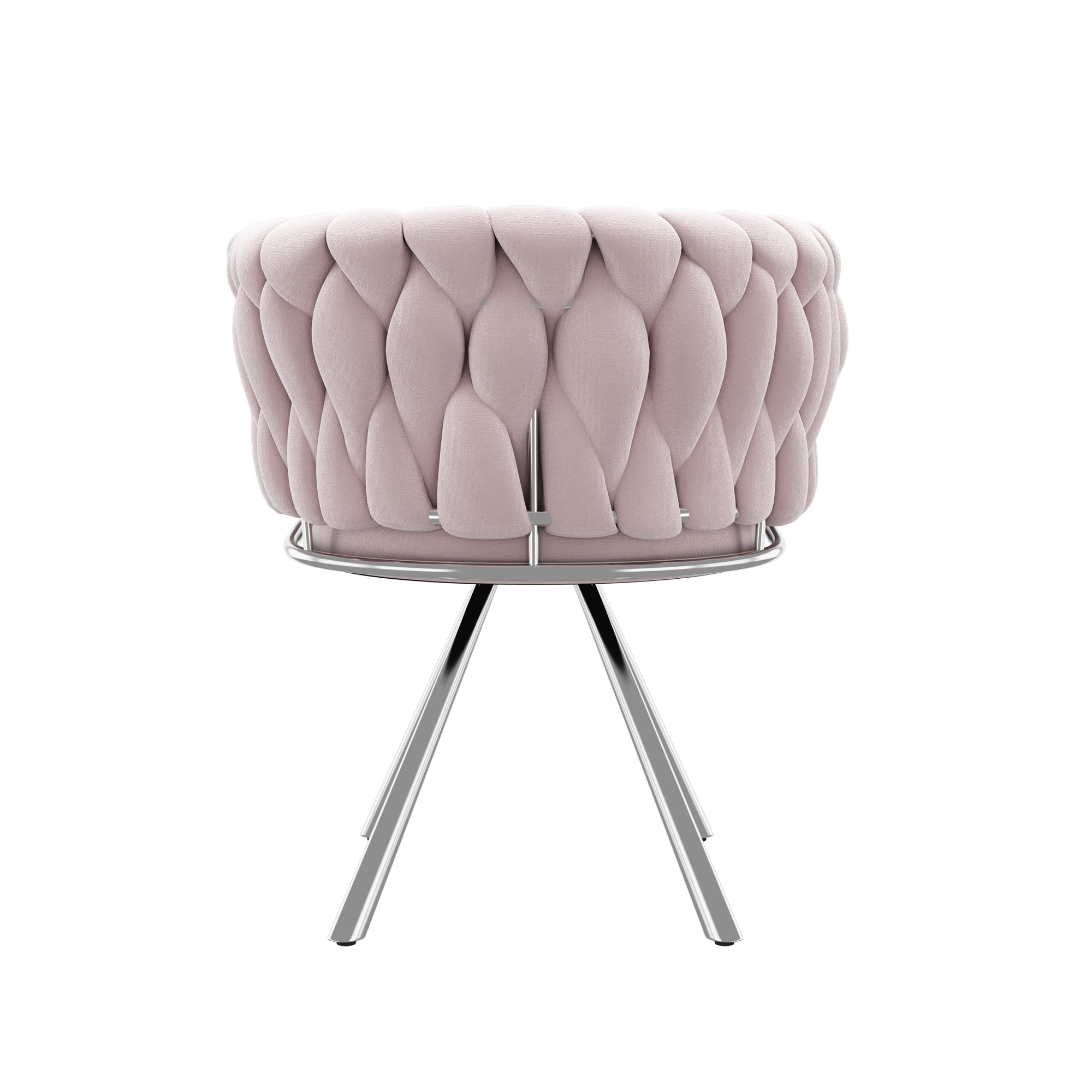 Velvet Vanity Chair Luxury Swivel Metal Legs - Pink