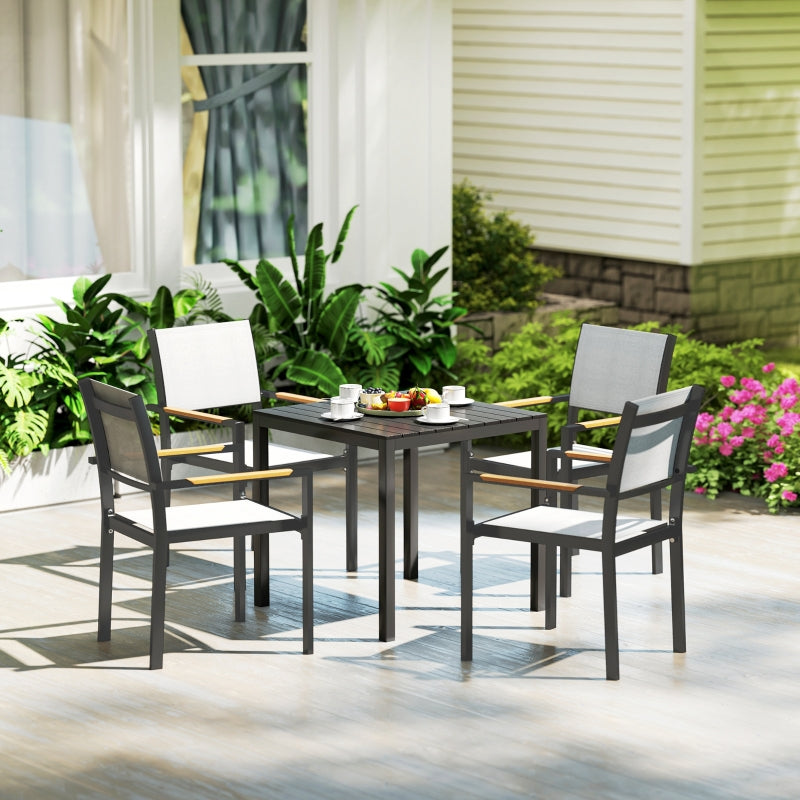 Gartentisch Aluminium 73x73cm Wetterfest 4-Personen Schwarz