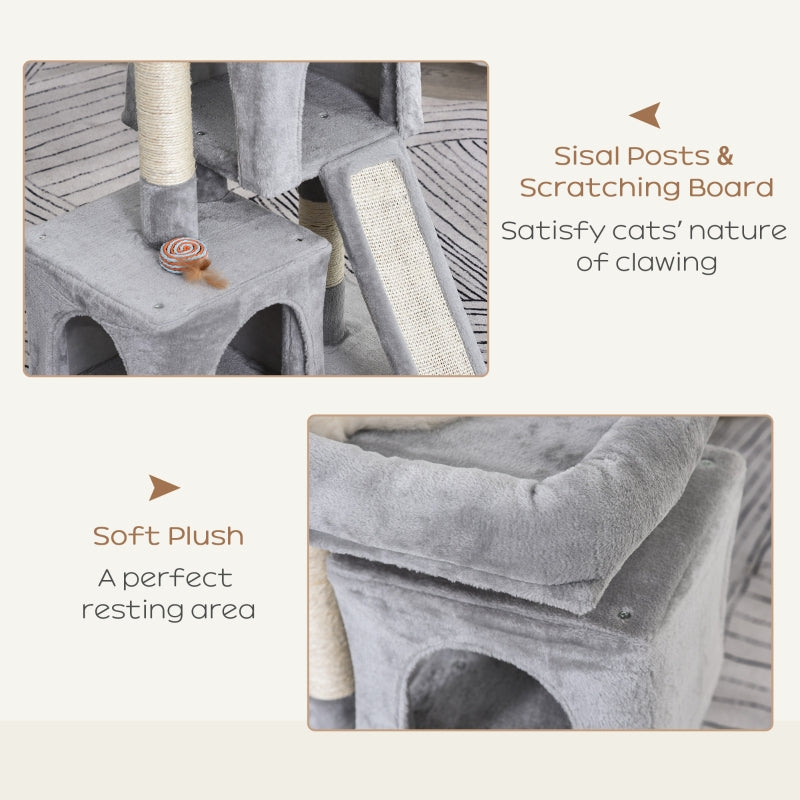 Cat Tree 83cm Scratching Post Kitten Tower Grey