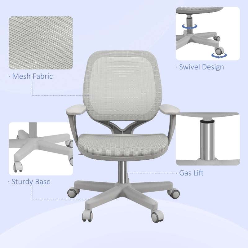 Vinsetto Office Chair, Breathable Mesh Swivel Desk Chair, Grey