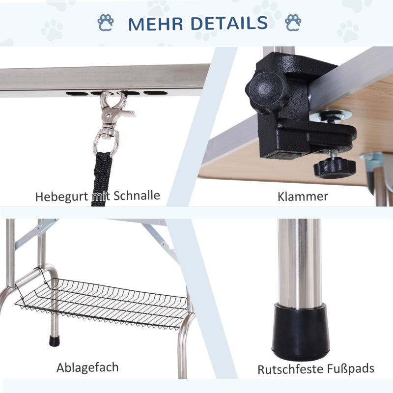 Dog Grooming Table, with Lower Basket, up to 100kg, Blue