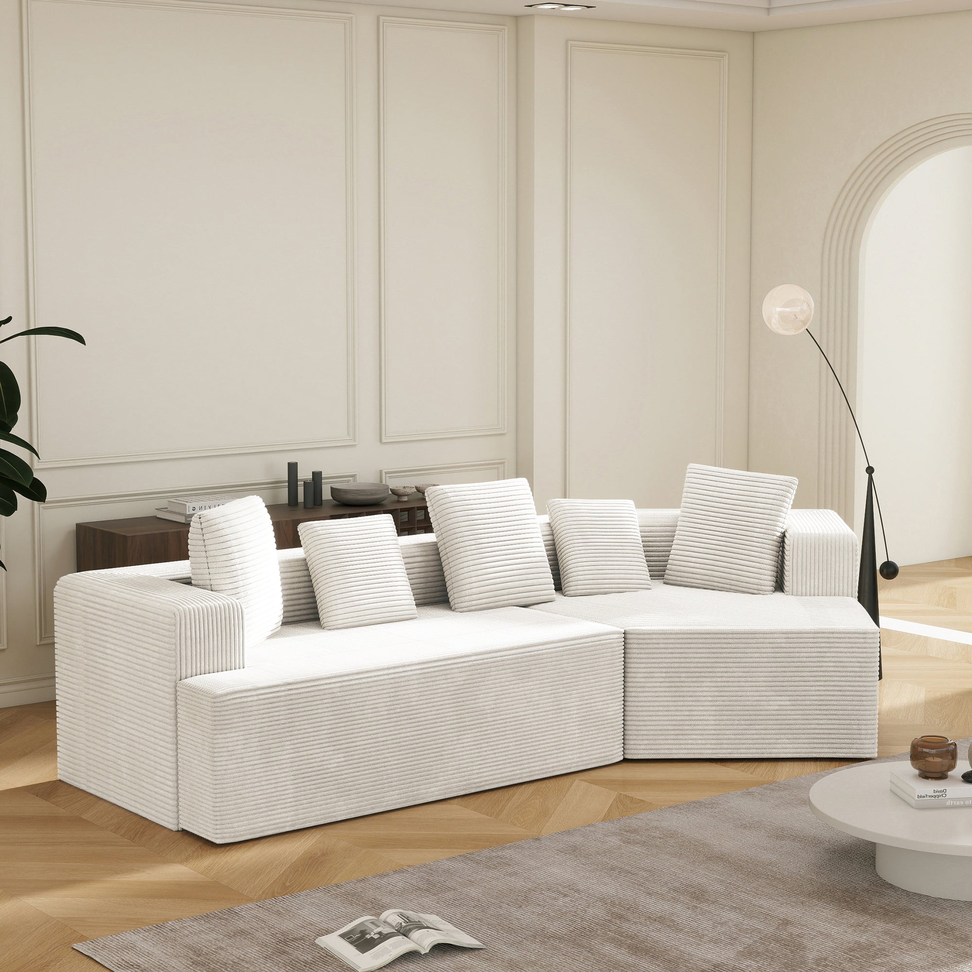 Modular Sofa 312cm Boneless Cloud Design - Comfort Fabric