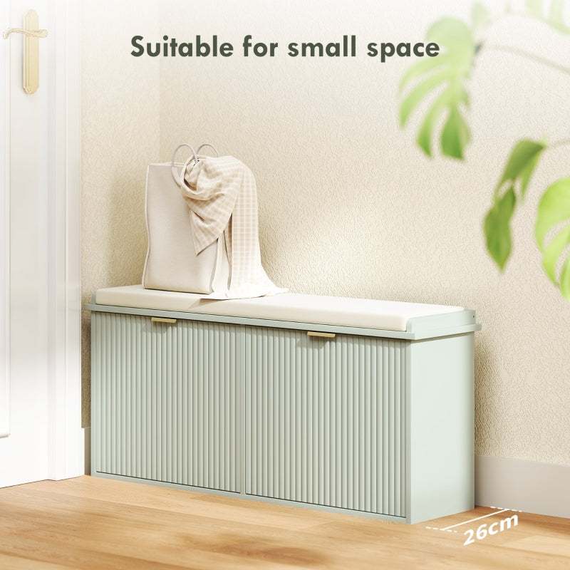 Elegant Ten Shoe Bench with Top Seat - Green
