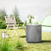 Cool Bar Side Table, 10 L Drinks Cooler, Light Gray