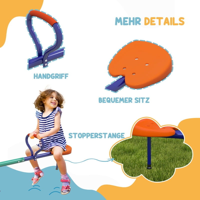 Children's Rocking Chair with 360° Rotation and 2-Seater Garden Rocker, UV-Resistant Metal