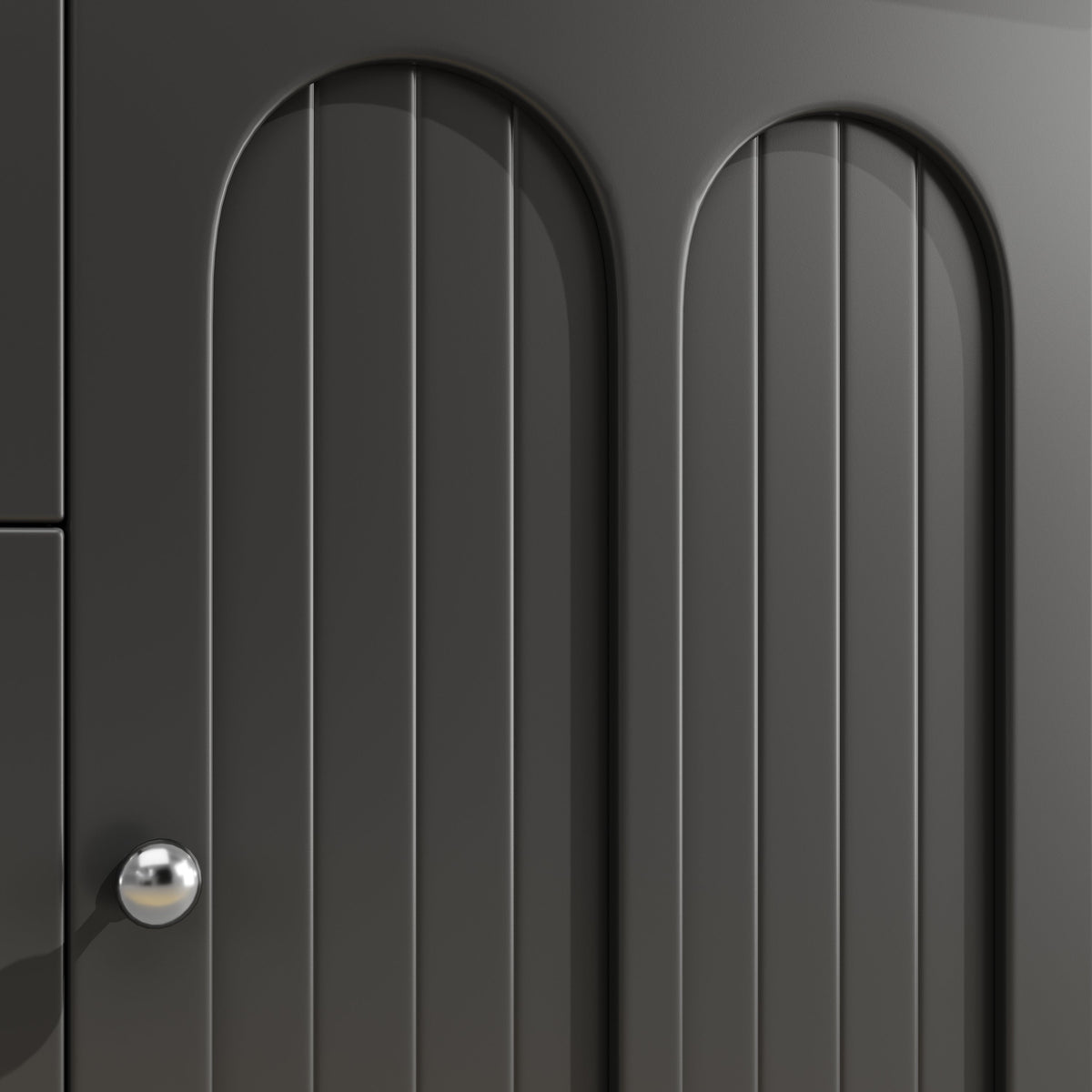Tall Cabinet 120x40x180cm LED App Control 4 Doors 3 Drawers - Black