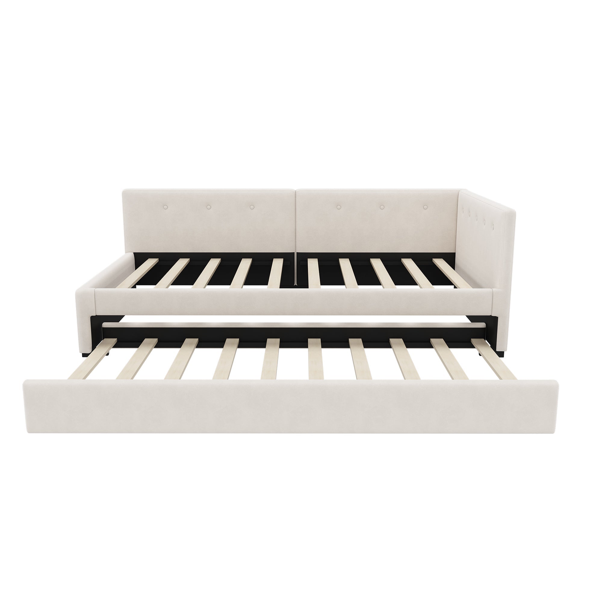 Daybed 90x200cm Rollaway Bed Minimalist Style - Beige