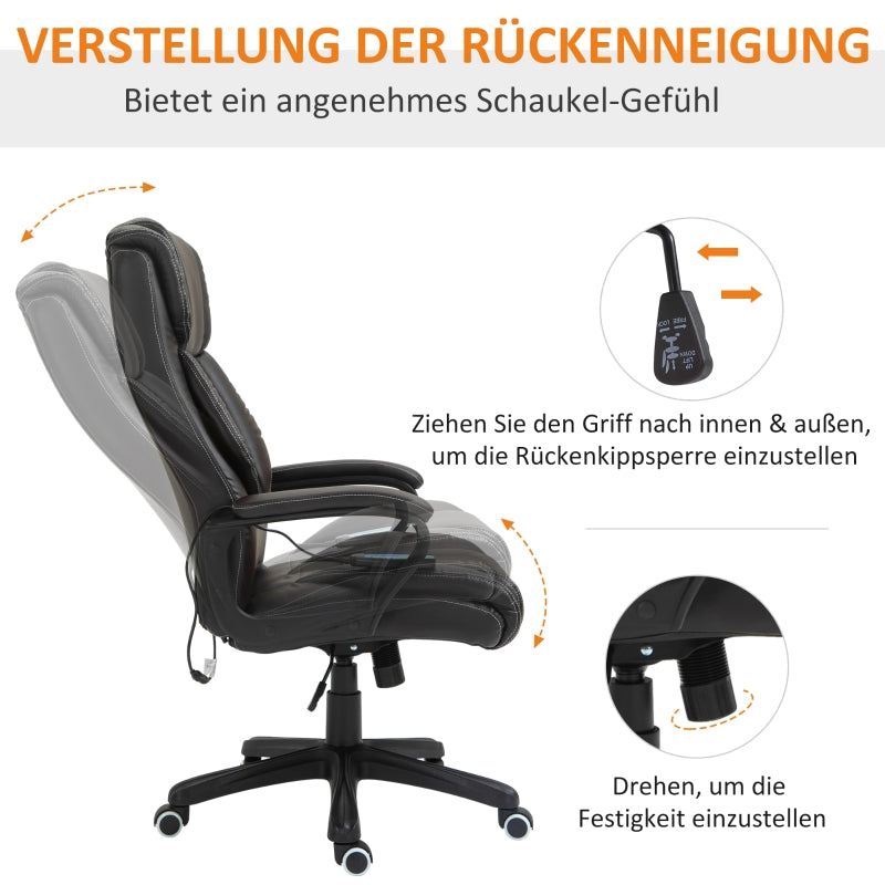 Vinsetto Office Chair, Massage, Ergonomic, Swivel, Brown