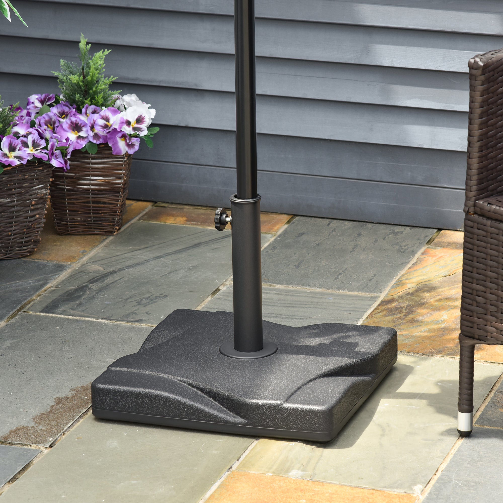 Parasol Base 20 kg for 30-38 mm Poles, Stable 41.5x41.5 cm Cement