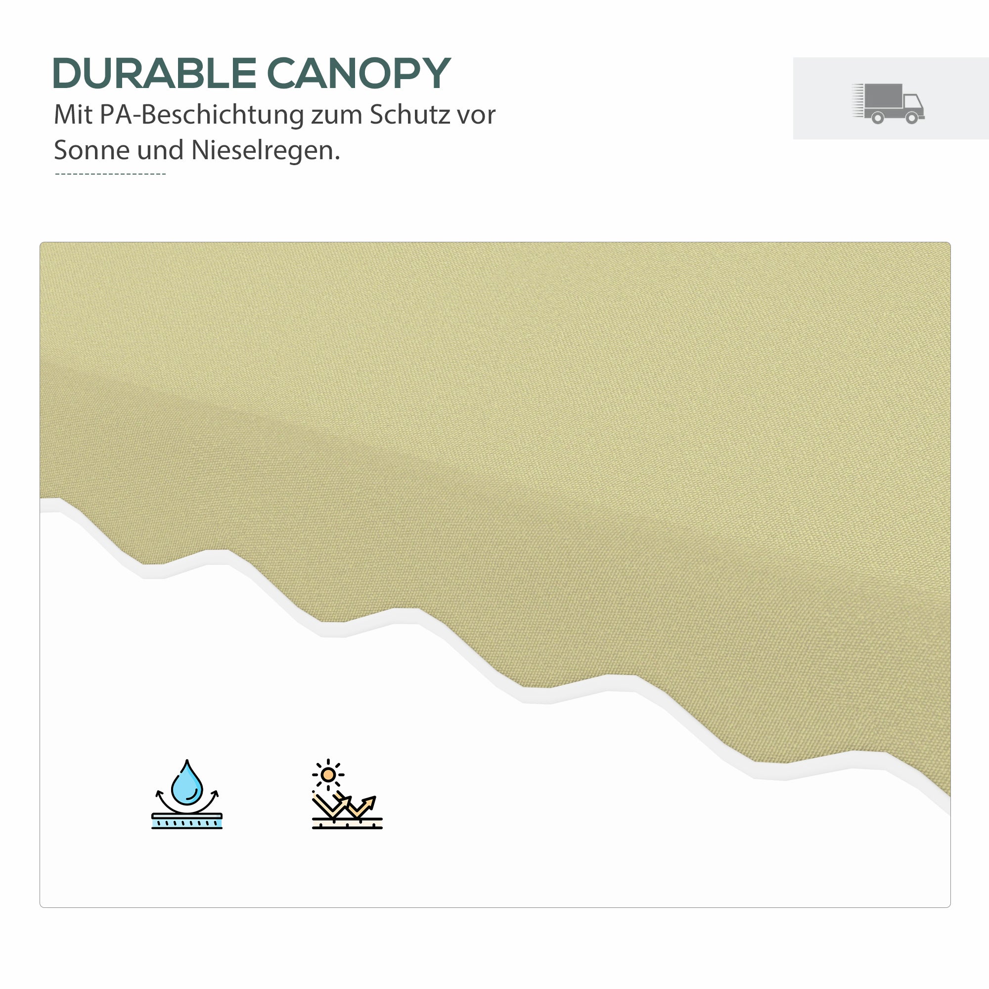 Parasol 243x243cm UV Protection Cantilever Double Canopy Metal