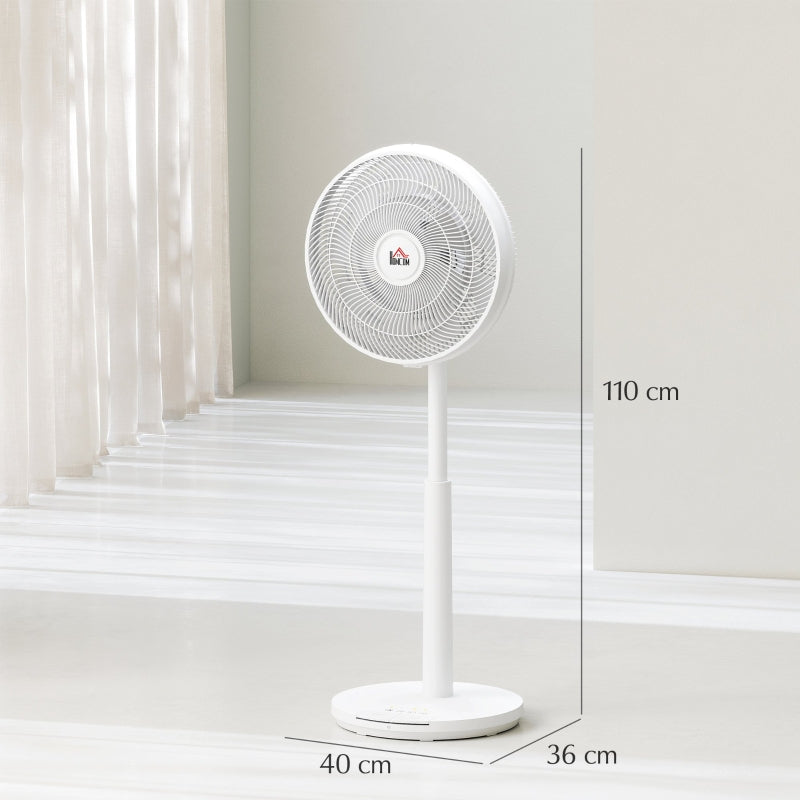 Quiet Pedestal Fan, 12 Speeds Timer Oscillation Remote Sleep Mode, White