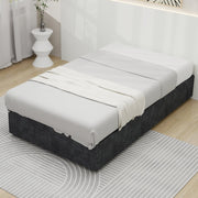 Bed Frame Simple Style 90x200 cm Gas Lift Dutch Velvet Grey