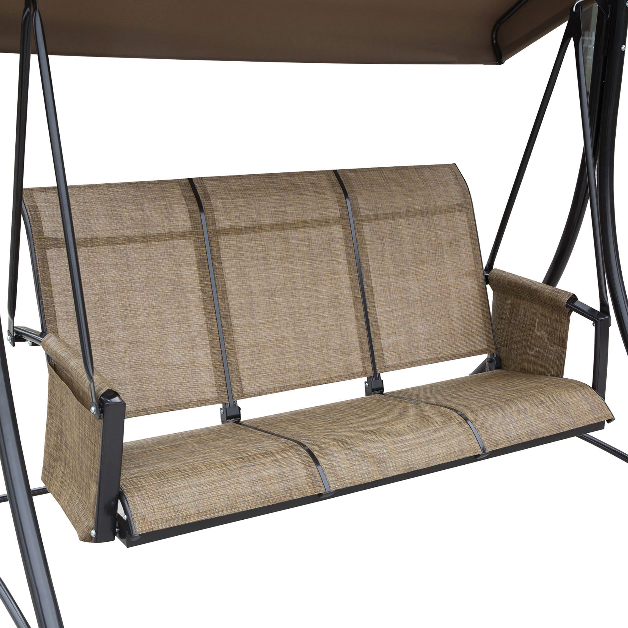 Hollywood Swing 3-Seater Adjustable Sunshade 300kg Capacity, Brown