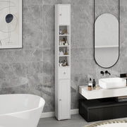 Tall Slim Bathroom Storage Cabinet, 71" Freestanding with 1 Drawer, 2 Doors, 4 Shelves-White