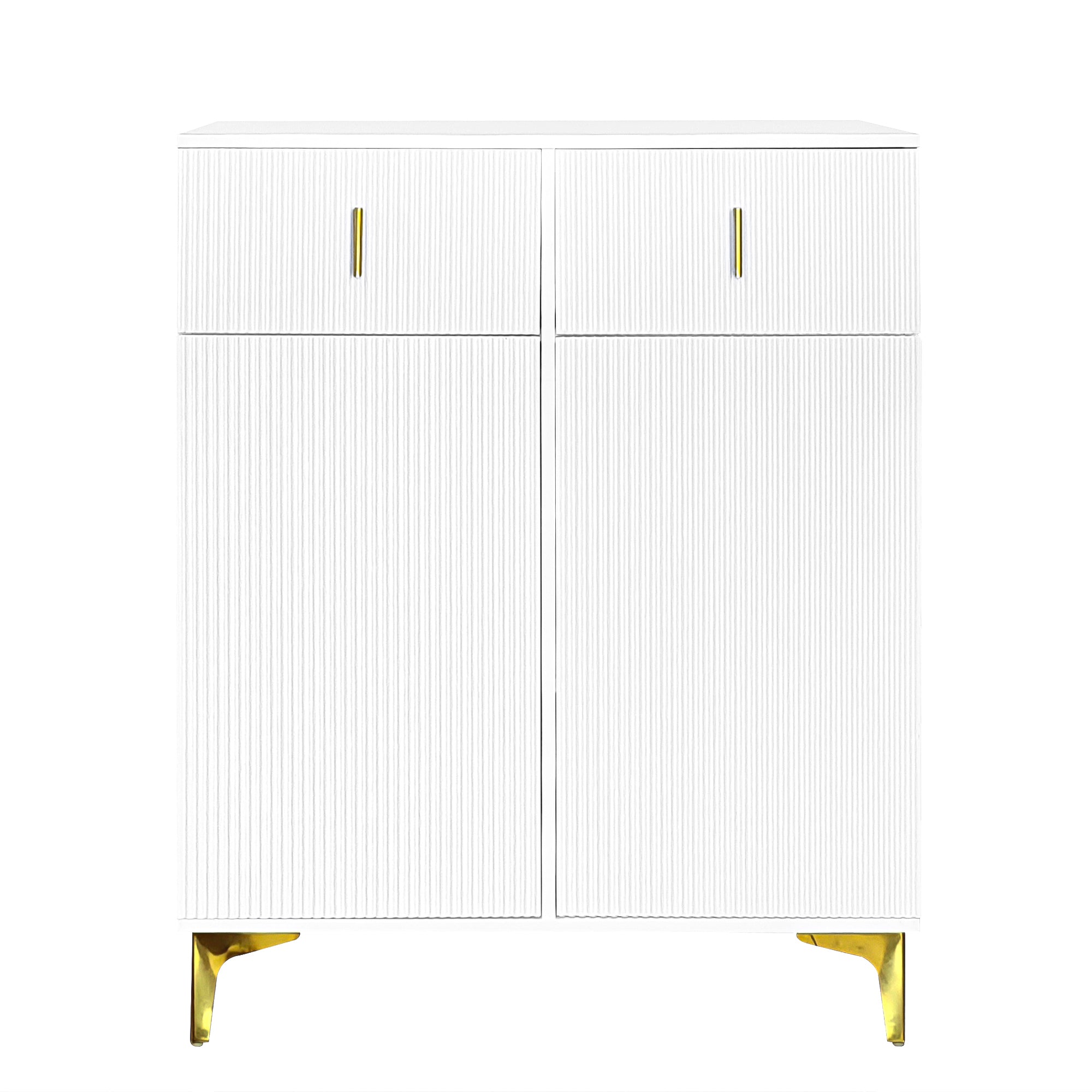 Sideboard, Adjustable Shelves with Drawers, White
