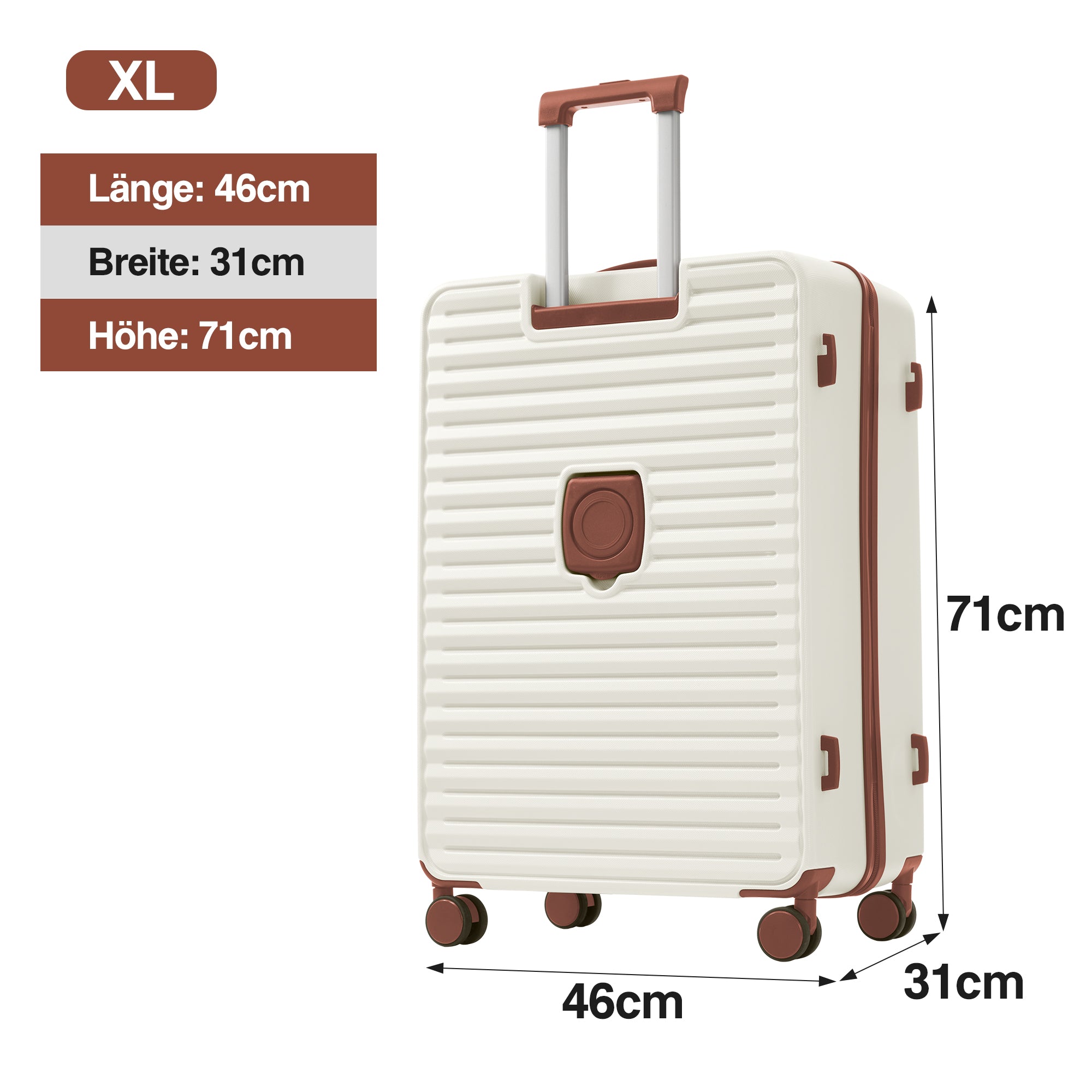 Three-piece Luggage Set - Front-Opening, Cup Holders, TSA Lock, 360° Wheels, ABS