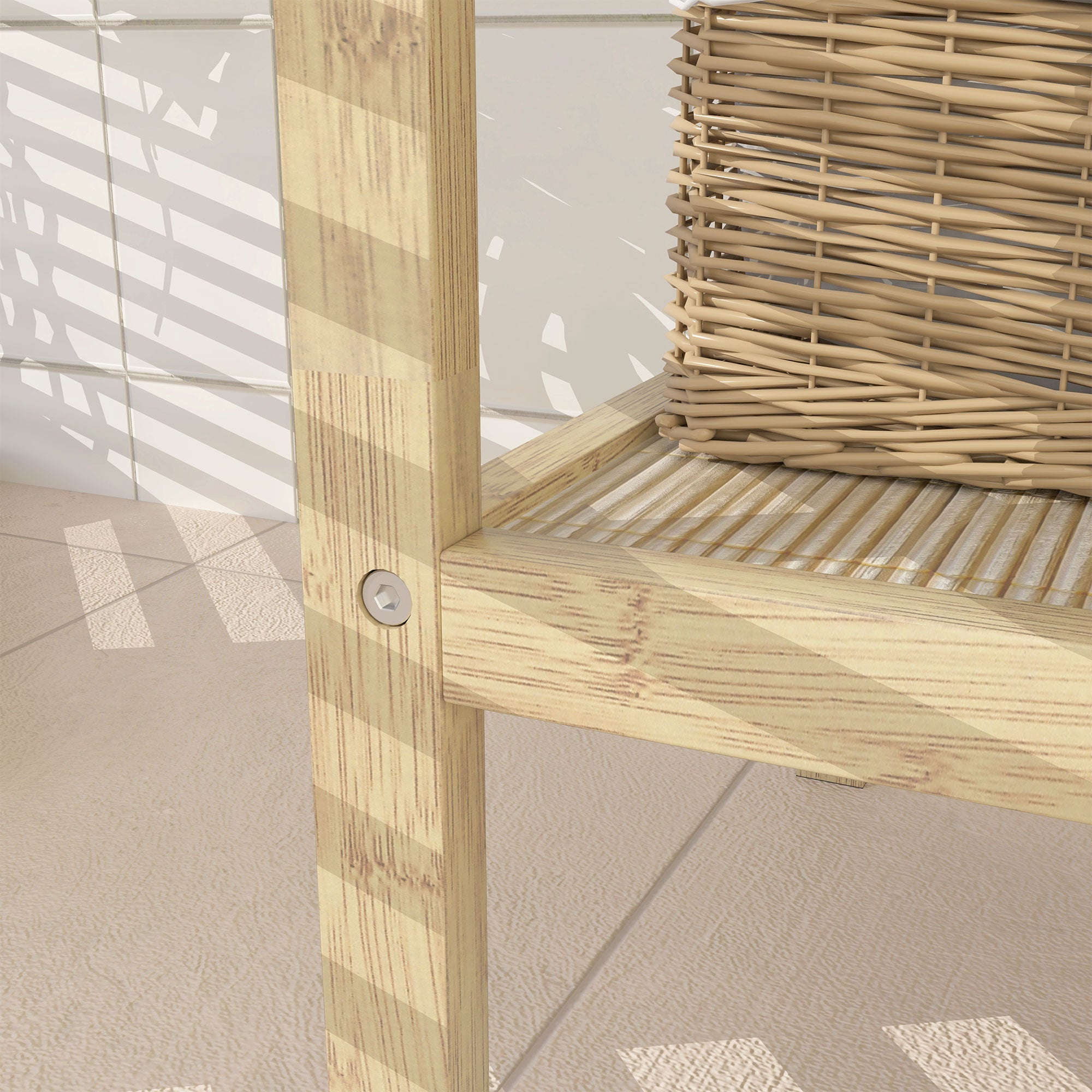 Bathroom Shelf, 3-Tier Freestanding Storage, Natural Wood