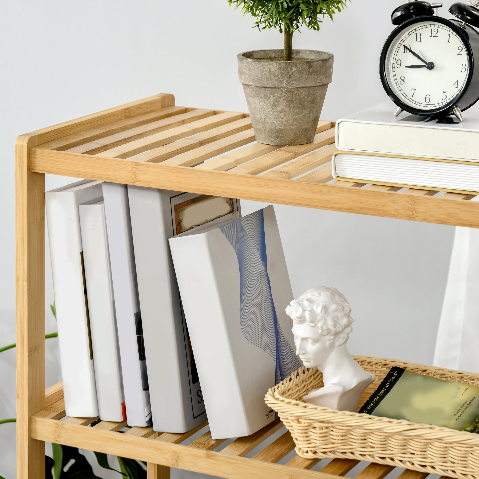 Beach Shelf 4-Tier Bookshelf Bamboo Natural Finish
