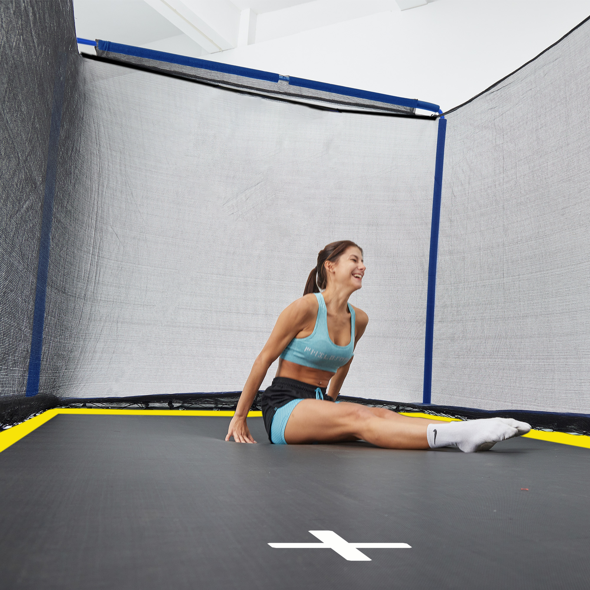 YC Rectangular Trampoline 244 x 366m for Outdoor Fitness and Fun, Black and Silver