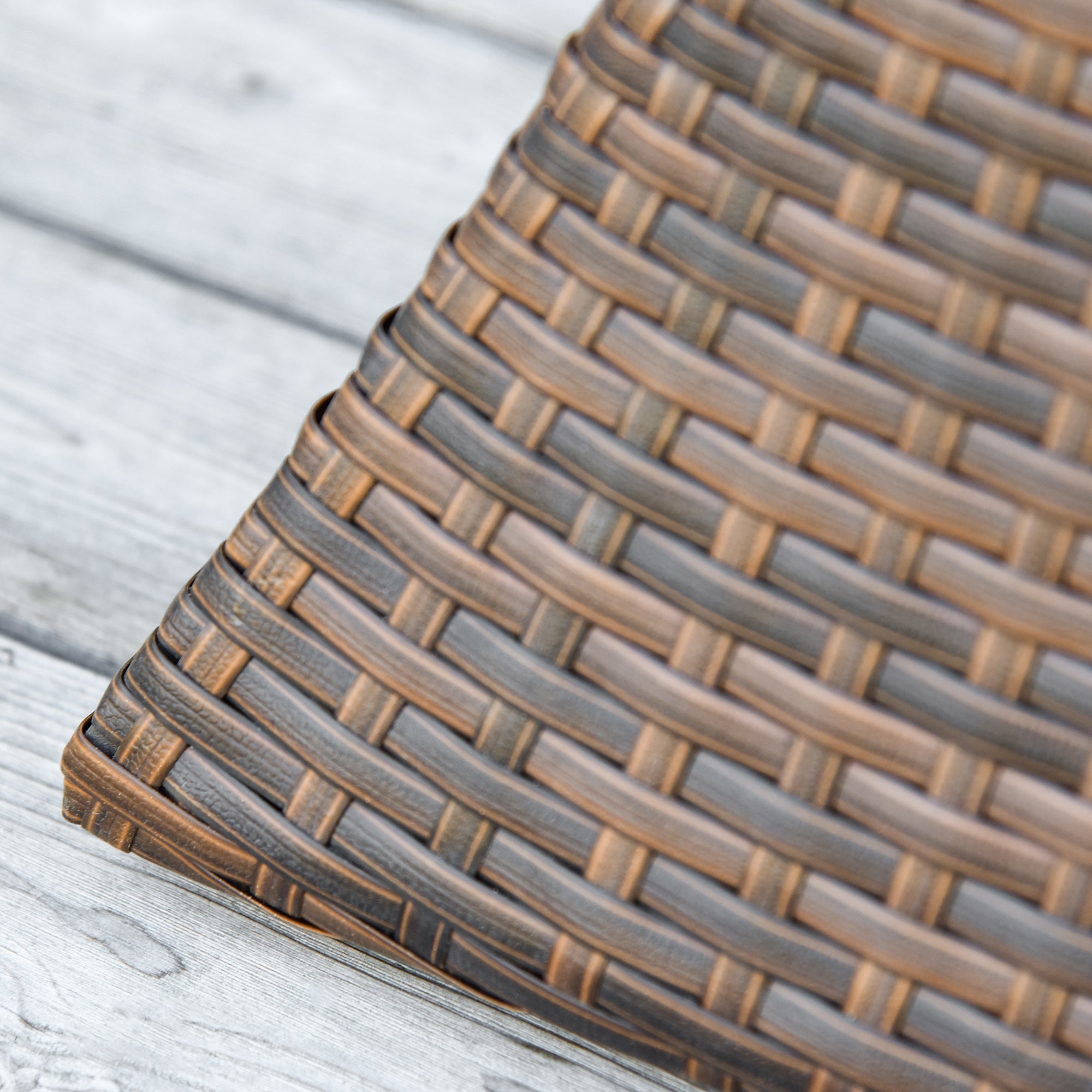 Garden Table Side Table Parasol Stand 54x54x55cm Polyrattan Brown