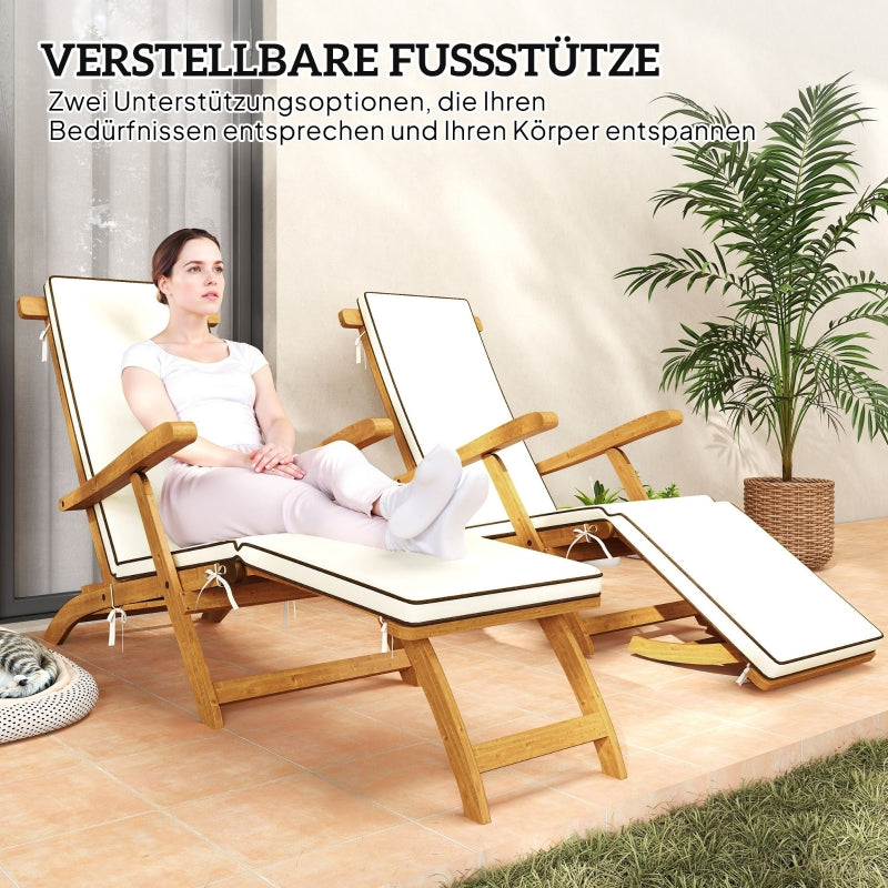 Sun Lounger Folding Garden Lounger with Footrest
